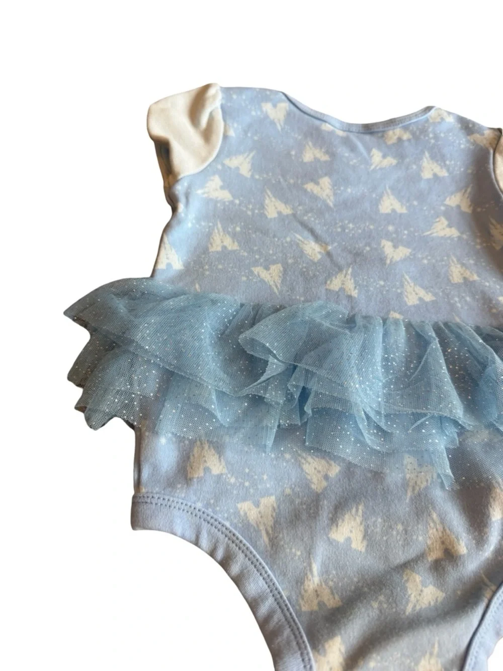 Disney Cinderella One-Piece Bodysuit Tutu Ruffle Stretch Glass Slipper 12-18 M